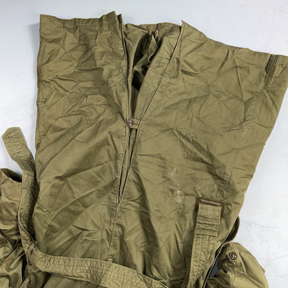 1950 US Army OD-7 Overcoat Cotton No Liner Korean War Trench Coat Belted OG 107