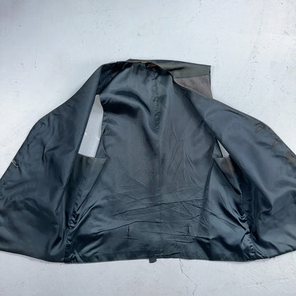 VTG Mens 2 PC Suit 44L Jacket Coat Vest Gray Levis Panatela Wool 80s