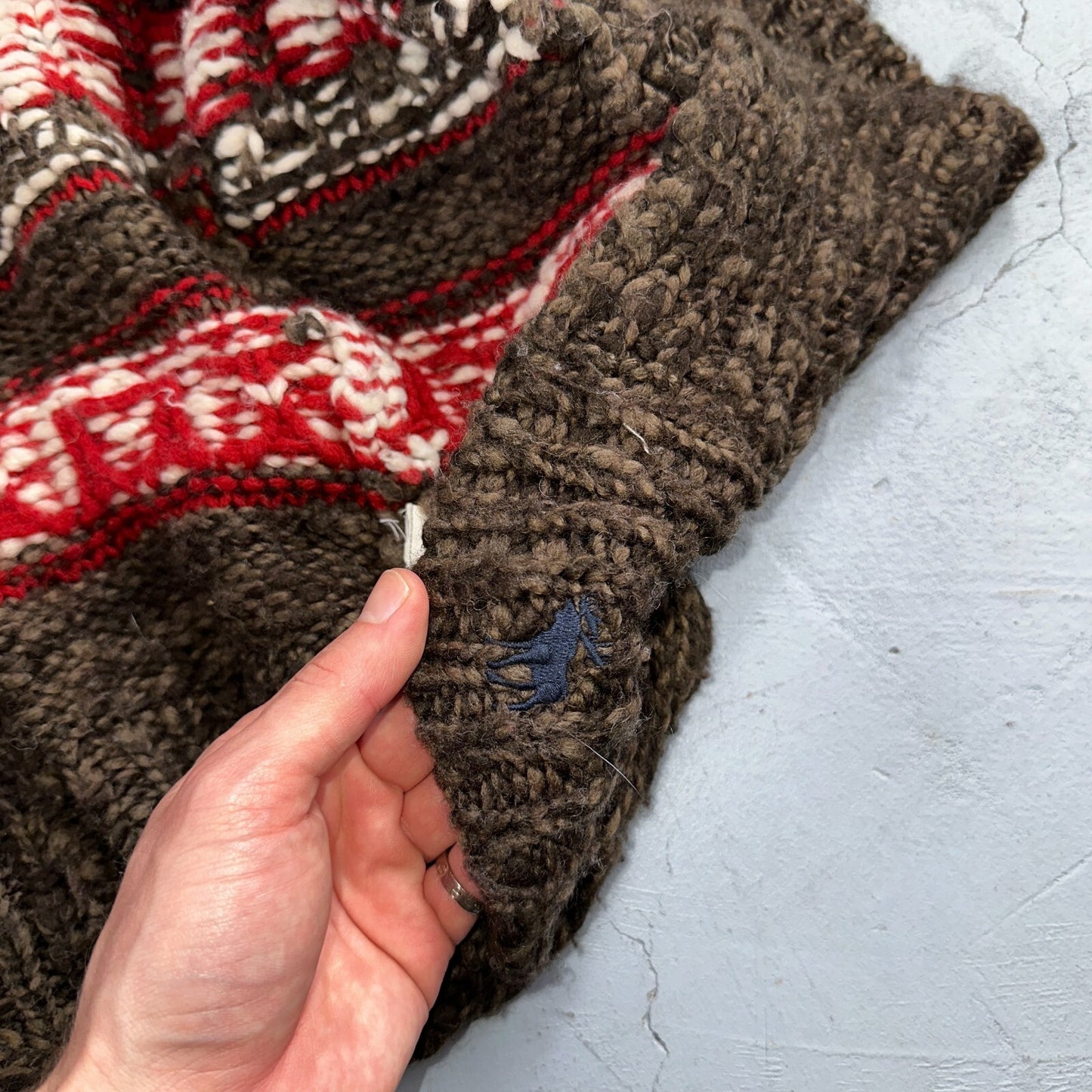 Abercrombie & Fitch VTG Womens Open Front Boho Sweater Cardigan Aztez Small Y2K