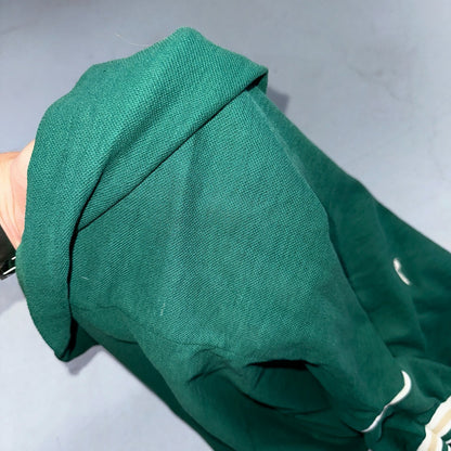 VTG JANTZEN Mens Polo Shirt Striped Collar Small Green White Jersey Cool 80s USA