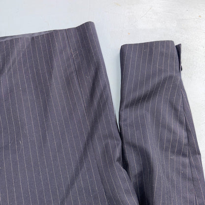 VTG Wool Suit Italy 54 Jacket Sport Coat Virgilini Double Breast Pin Stripe 80s