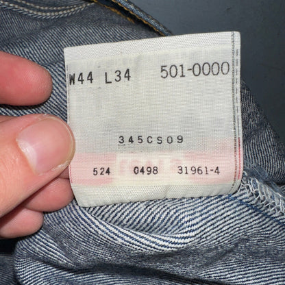Levis 501 Vintage 90s USA XX Straight Leg Jeans Blue Dark Wash 44x34 Act 41x31