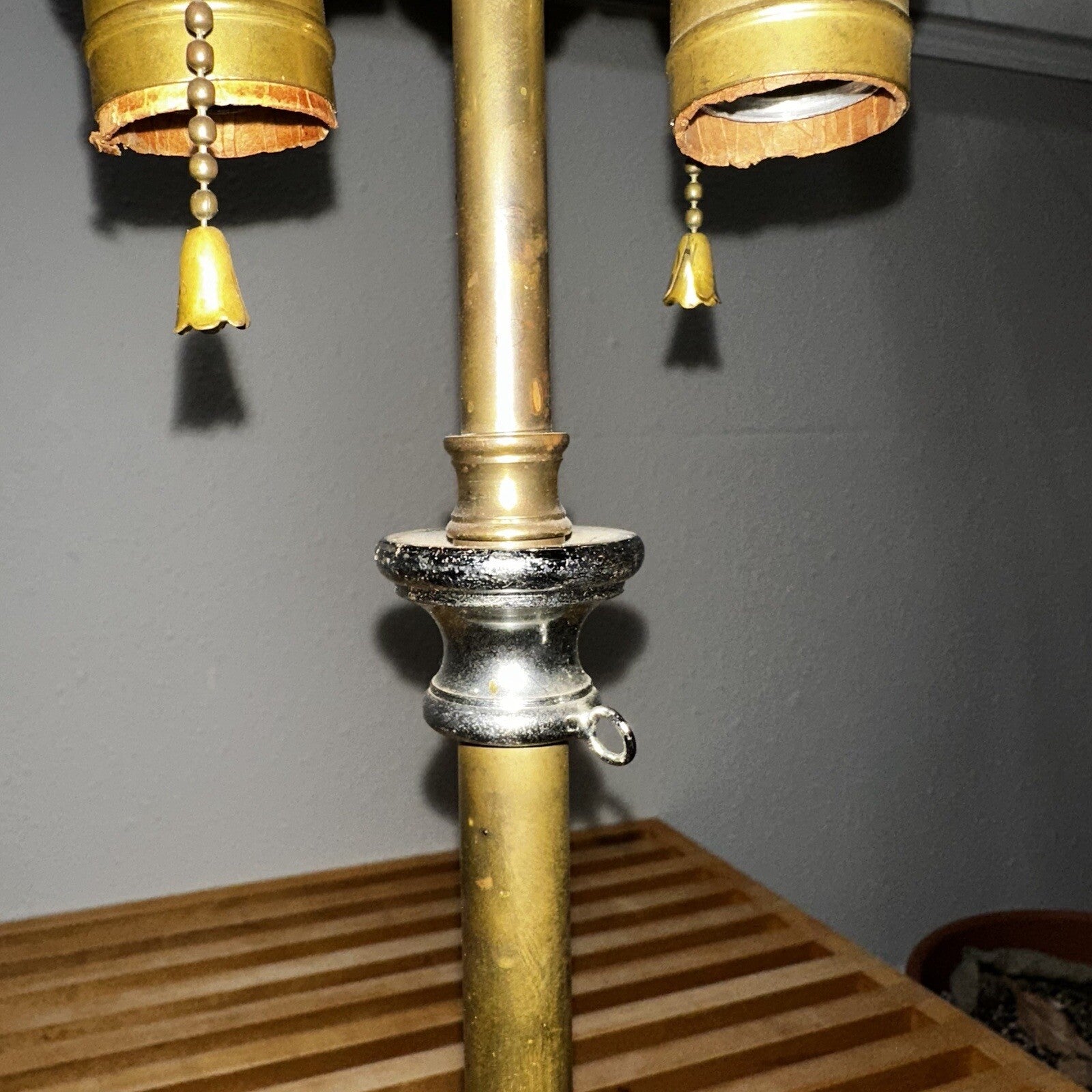 Pair 1986 CHAPMAN Tall Brass Horn Shaped Lamps 1985 Vintage MCM Design Nelson