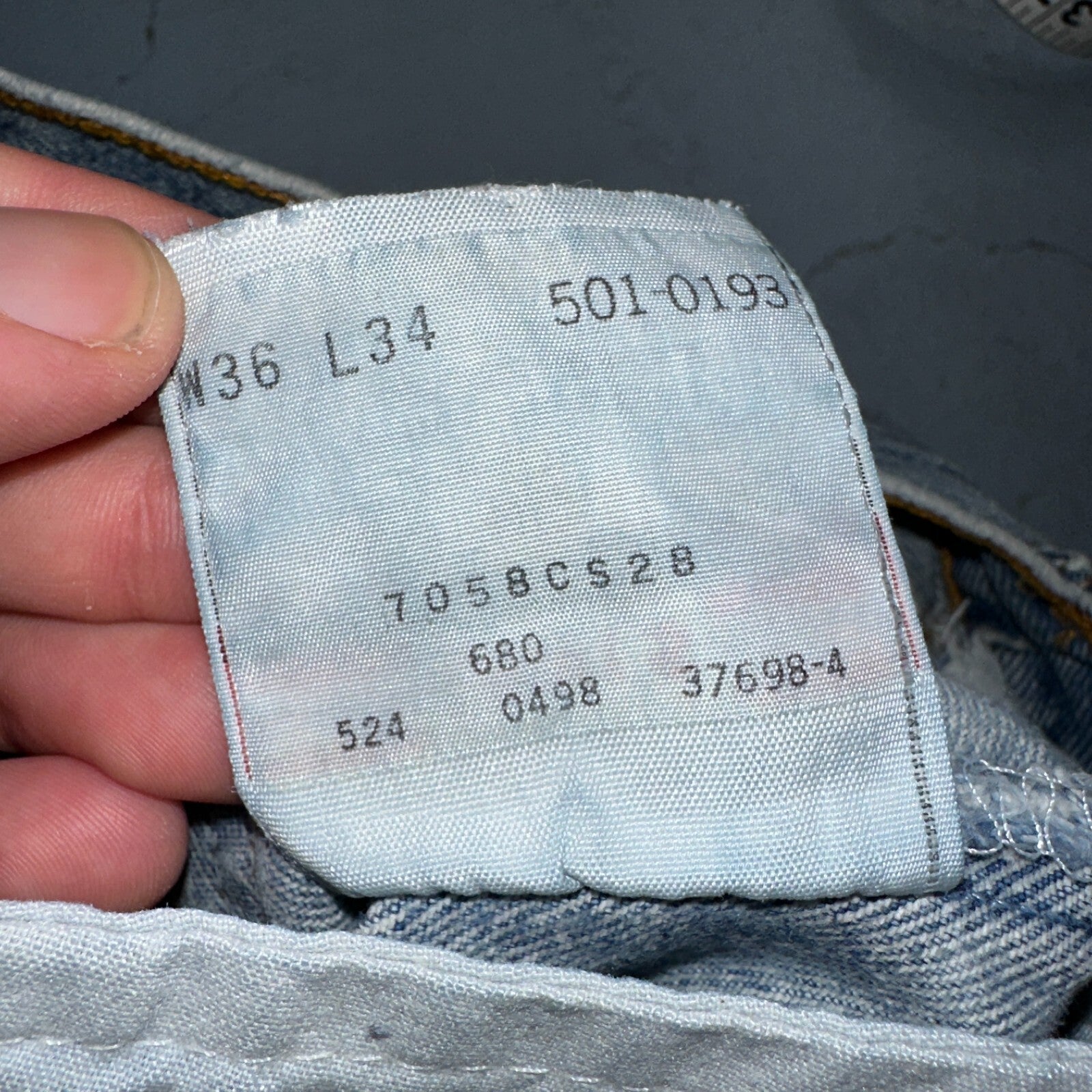 Levis 501 Vintage 90s USA XX Straight Leg Jeans Blue Light Wash 36x34 Act 34x33