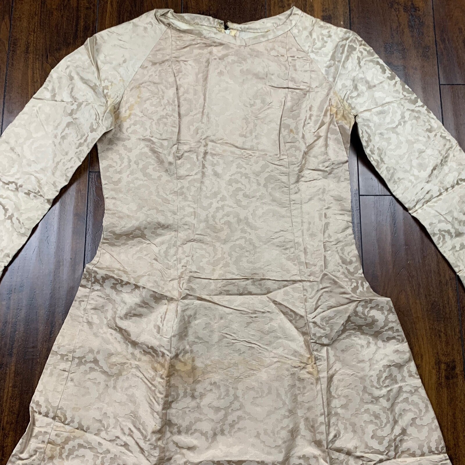 VTG USA Rockabilly Womens Dress Pattern Cream 60s 70s Top Bottom Sanforized