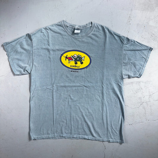 Alaska Fish Funny VTG T Shirt Fishboy Humor Joke Idiot Laugh Out Loud Faded Blue