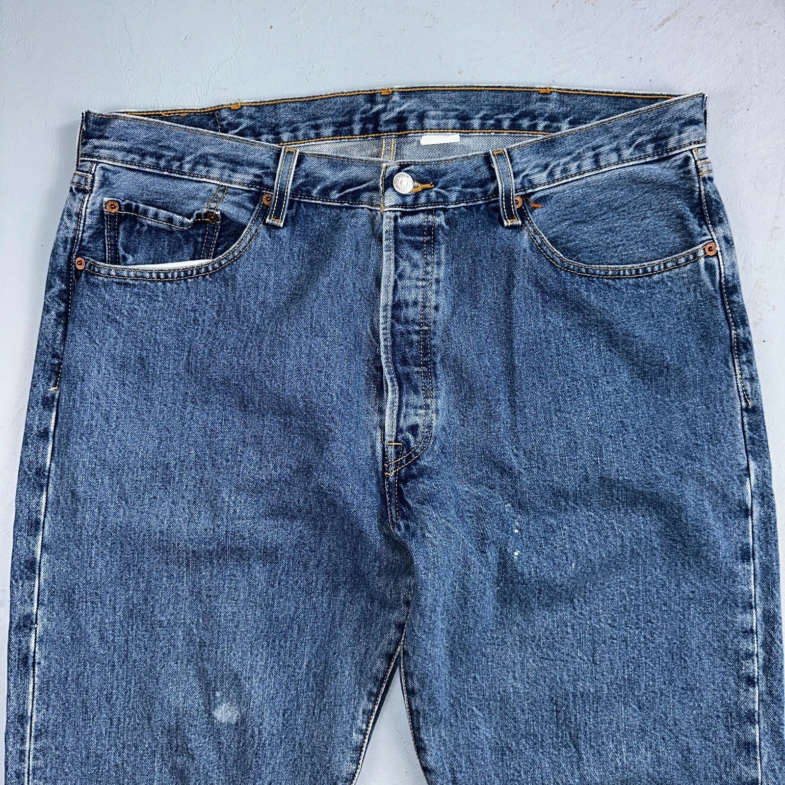 Levis 501 Vintage Y2K 90s XX Straight Leg Jeans Blue Med Wash 38x34 Act 37x33