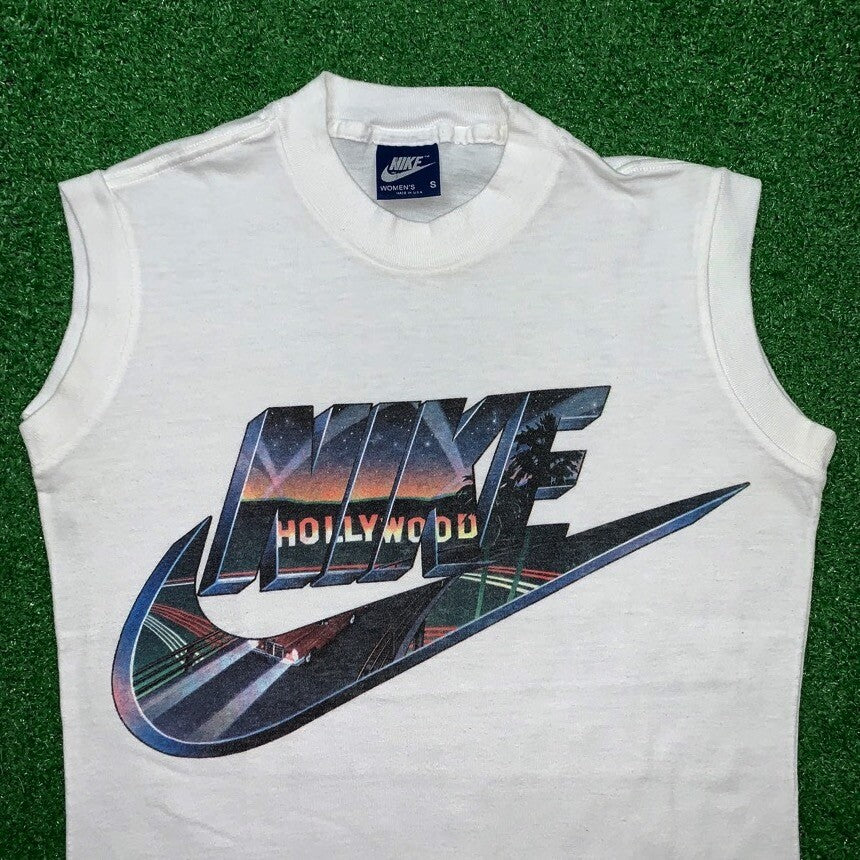 Vintage Nike 80s Hollywood Swoosh City Series T Shirt USA Rare Tank Small