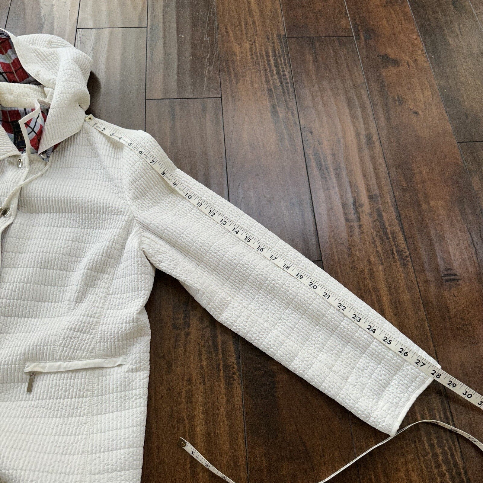 PENDLETON White Button Front Hooded Jacket Coat Size L Womens Warm Winter Vtg