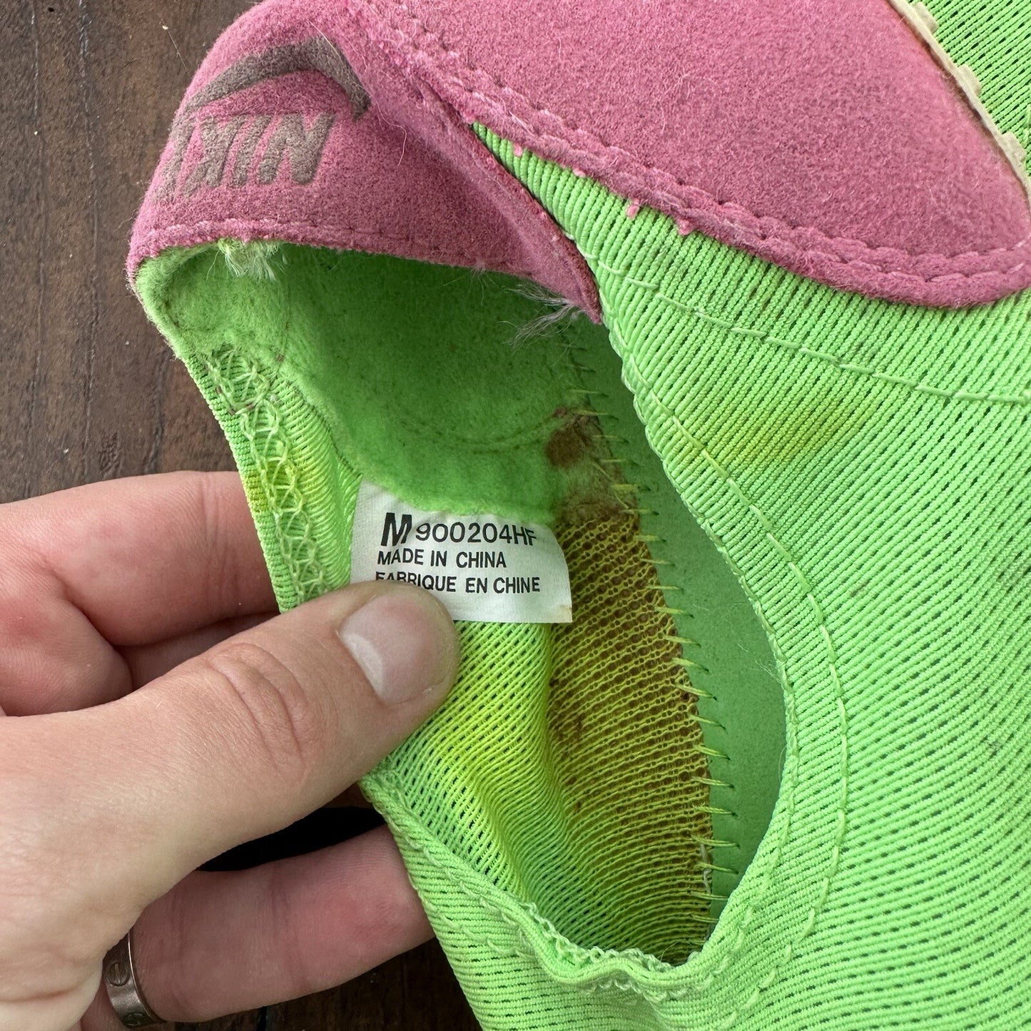 Vintage 80s Nike Aqua Sock Hot Pink Neon Green Size M 8-9 Rare 90s Unwearable