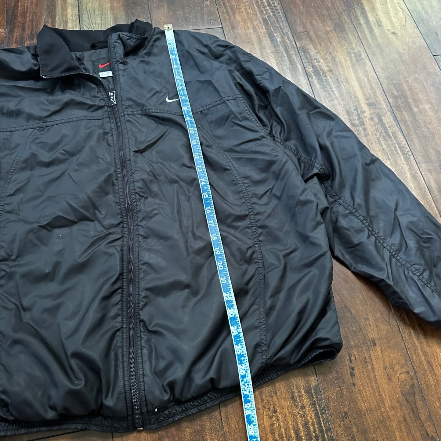 VTG 90s Nike Windbreaker Track Jacket XL Black Basic Simple Has Flaws