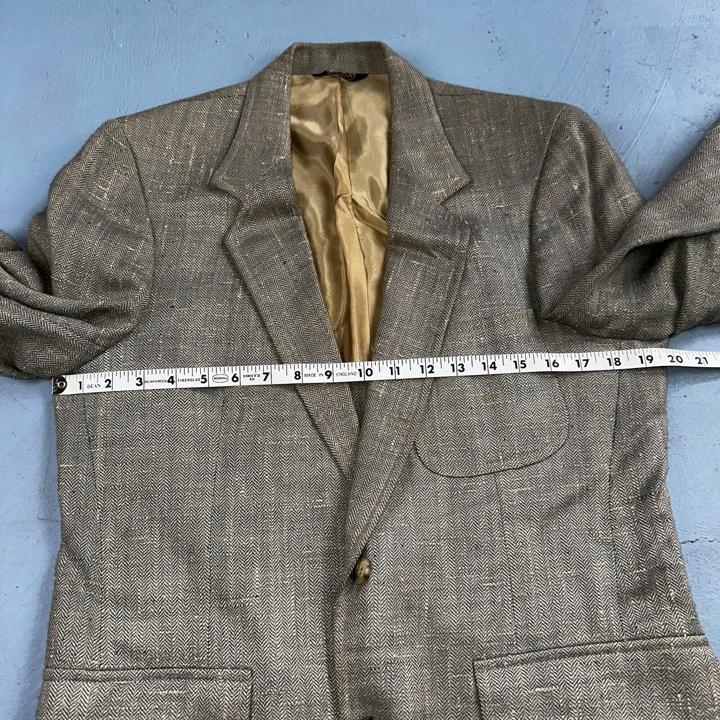 Vintage Blazer Bill Blass Mens 38 2 Button Wool Tweed Sport Suit Coat Gray 70s