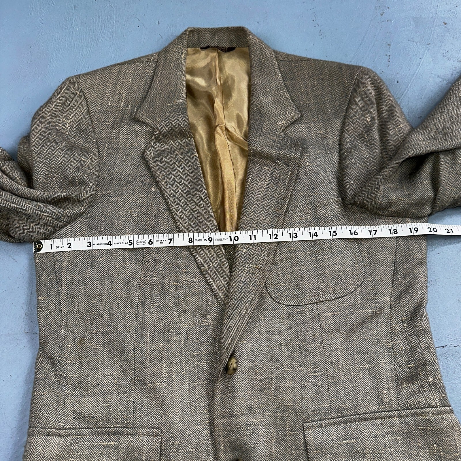 Vintage Blazer Bill Blass Mens 38 2 Button Wool Tweed Sport Suit Coat Gray 70s
