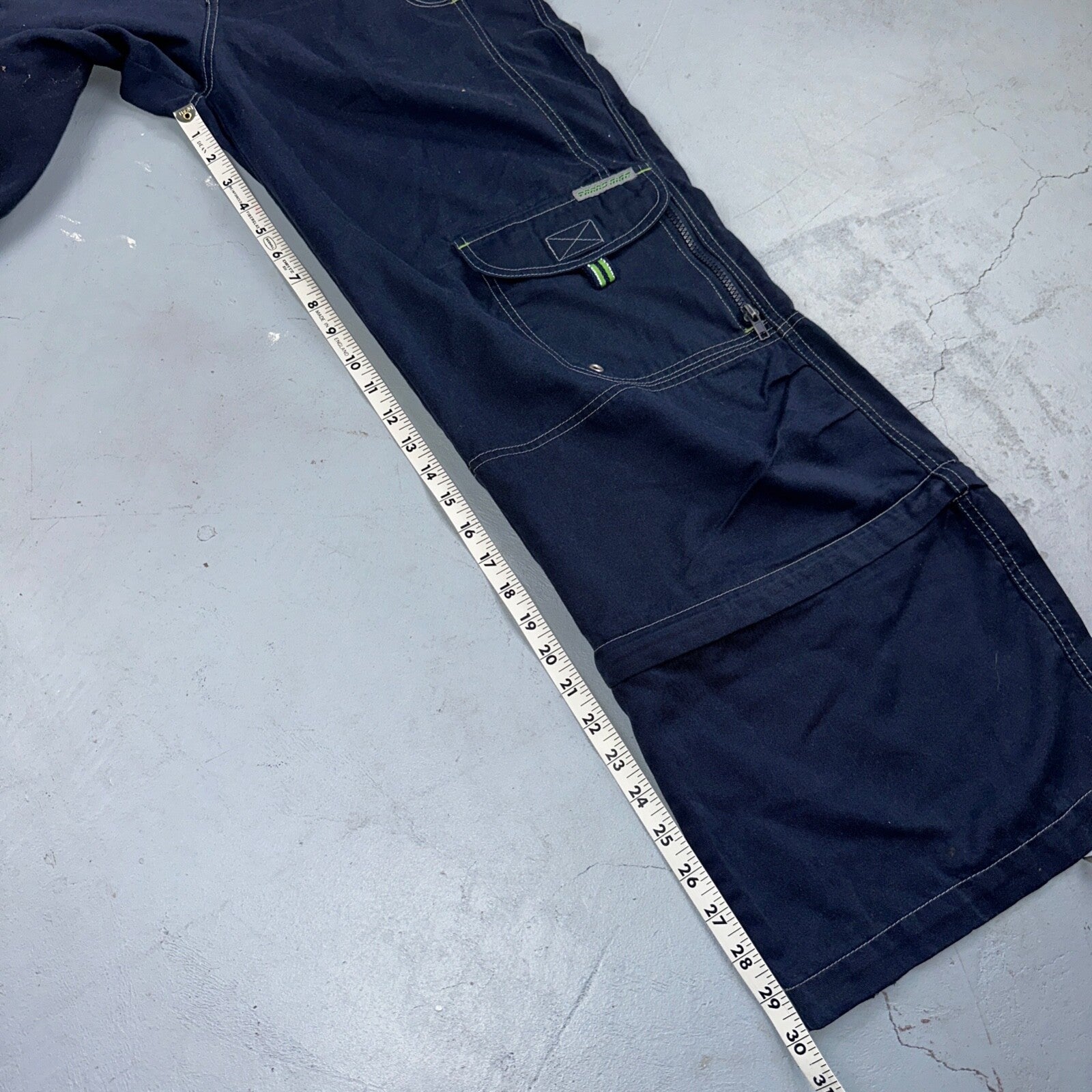 Vintage Trans Nine Rave Y2K Navy Blue Wide Leg Retro Pants Womens 30 x 30