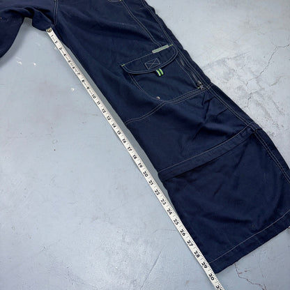 Vintage Trans Nine Rave Y2K Navy Blue Wide Leg Retro Pants Womens 30 x 30