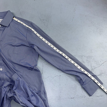 Mizzen Main Spinnaker Collection Shirt Mens L Trim Fit Navy Gingham Performance