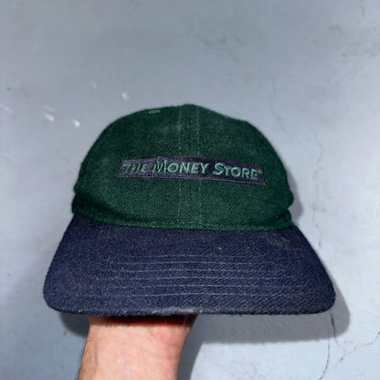 Money Store Funny VTG Hat Cap Snapback Green Blue Cash USA Made Quote Text