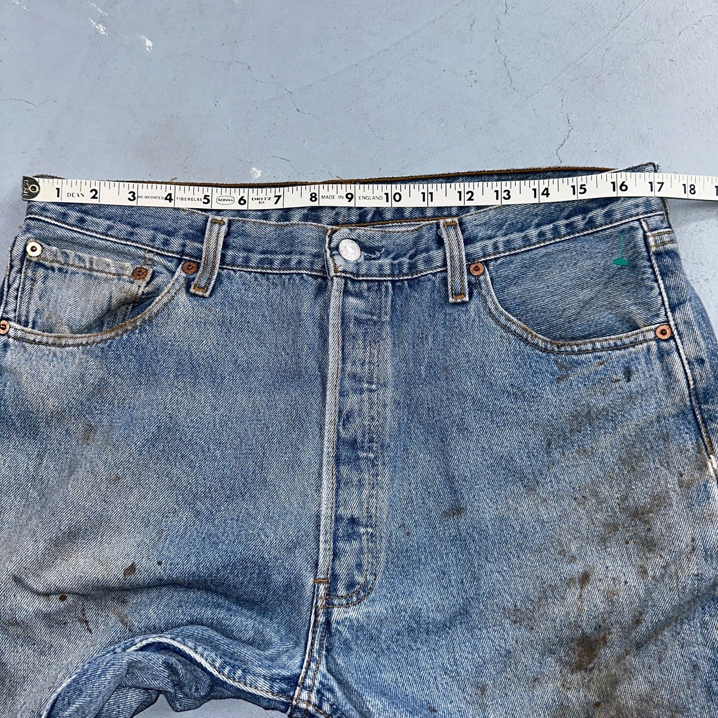 Levis 501 Vintage 90s Europe Straight Leg Jeans Blue Light Wash 36x36 Act 34x29