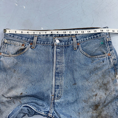Levis 501 Vintage 90s Europe Straight Leg Jeans Blue Light Wash 36x36 Act 34x29