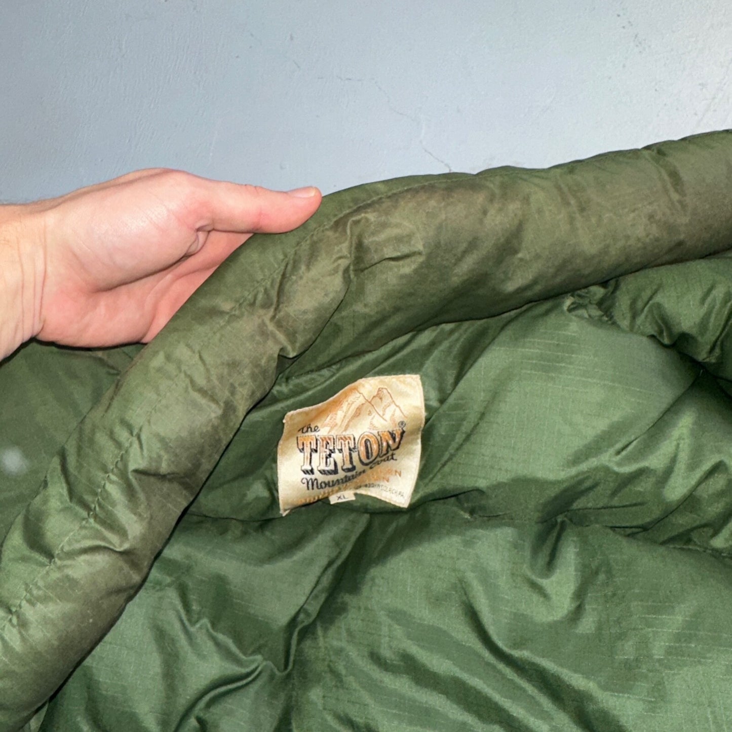 VTG Teton Mountain Coat Goose Down Puffer Coat Green Hunting Hiking 1960s 60s