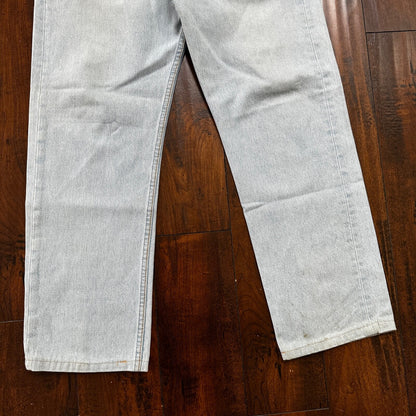 VTG 90s Levis 501 Button Fly 34x30 UK Tag Jeans Light Wash Blue XX Act 32x27