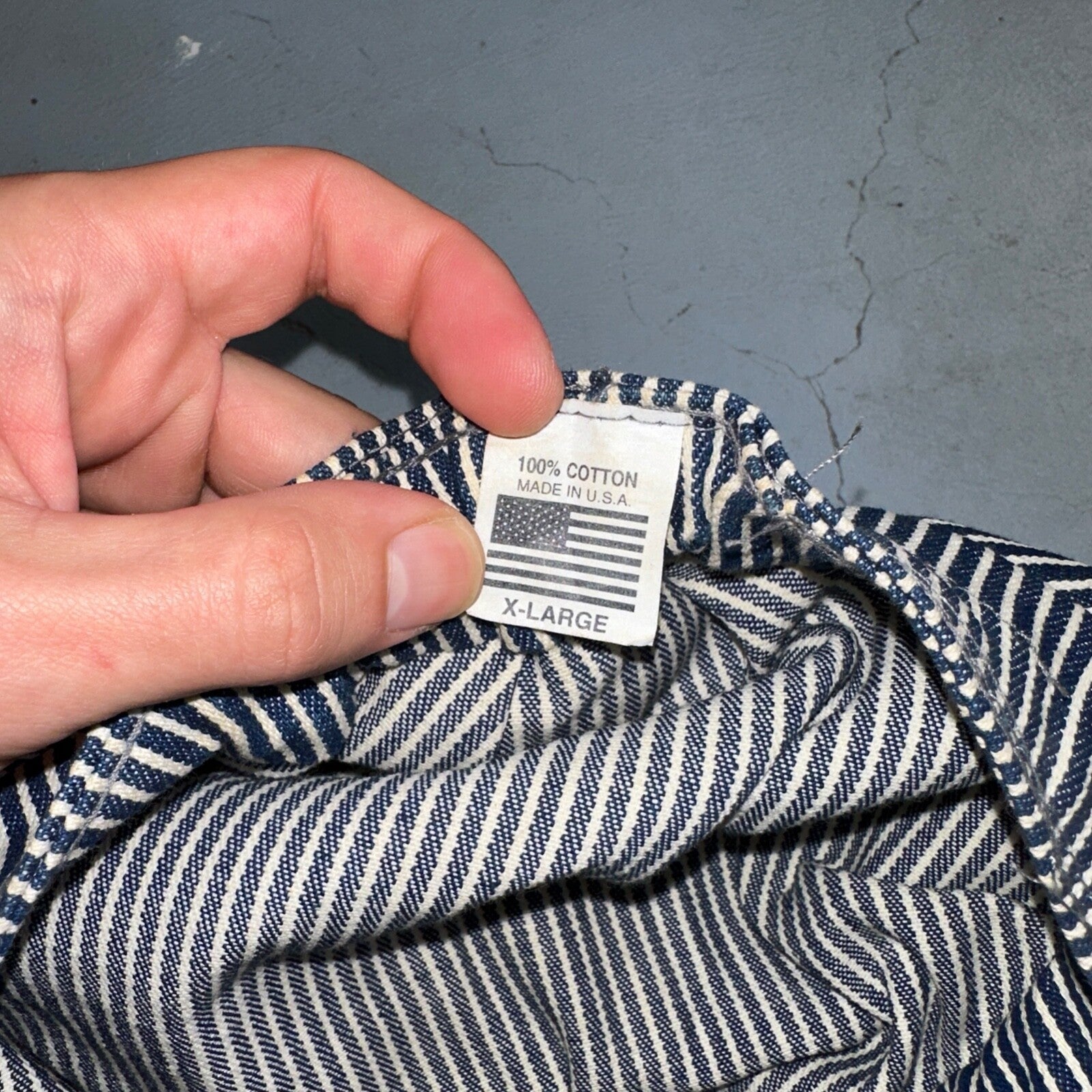 Conductor USA VTG Hat Cap Snapback Hat White Pinstripe XL Travel Cool Look Pin