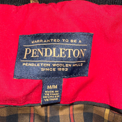 Pendleton Womens Medium Full Zip Hooded Plaid Lined Outdoor Jacket VTG Style Red