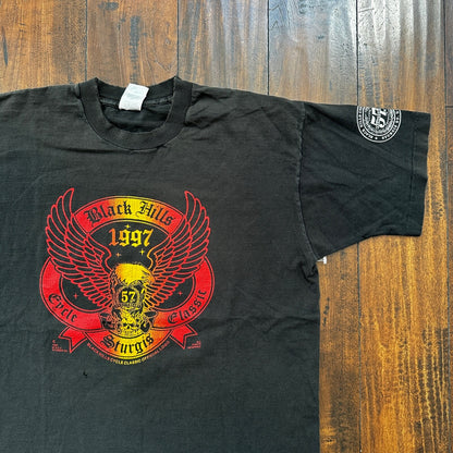 Sturgis Black Hills Rally 1997 Vintage T Shirt Black Harley Motorcycle Grunge XL