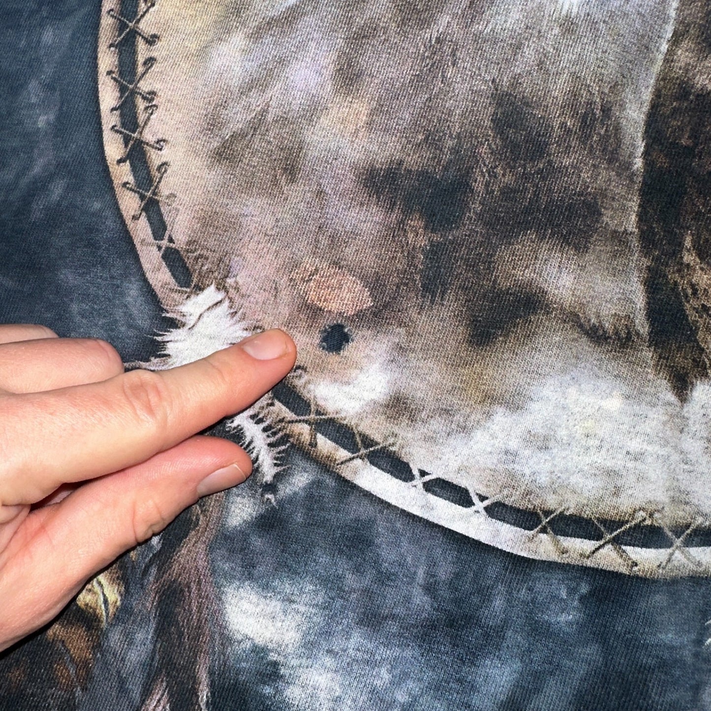 The Mountain Spirit of The Hawk Cathering Tribe Tie Dye VTG T Shirt XL Bird