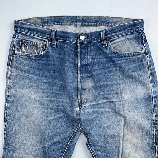 Levis 501 Vintage 80s Redline Selvedge USA XX Jeans Light Wash 40x34 Act 36x28
