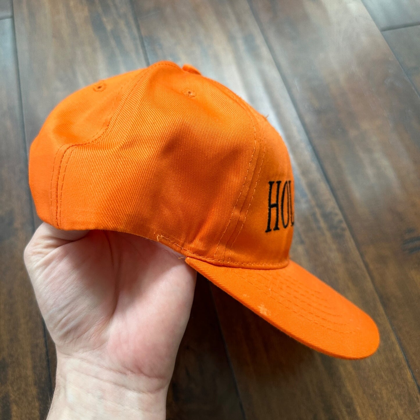 Holland Bright Orange VTG Hat Cap Snapback Cool Basic Text Casual