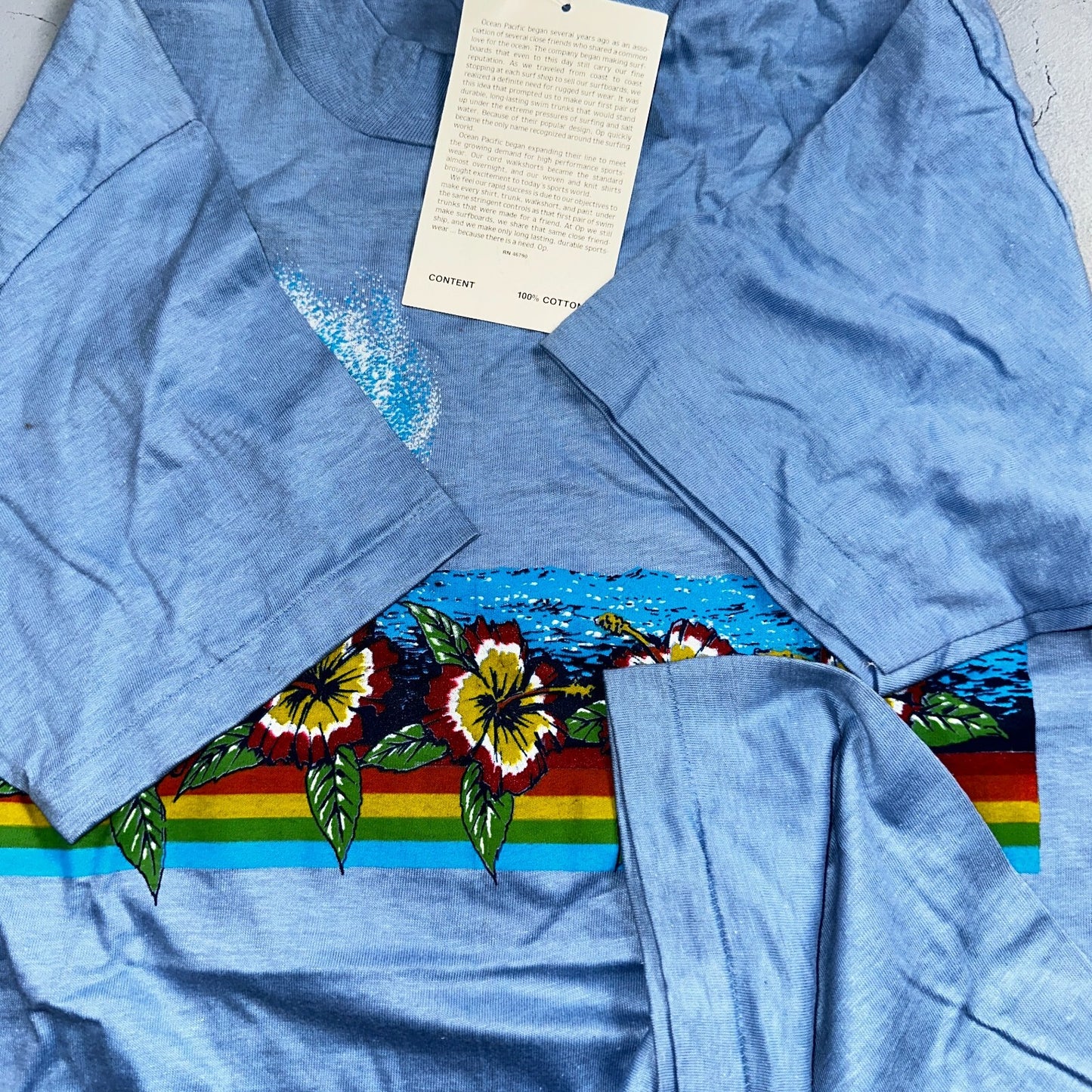 Ocean Pacific Sunwear NWT Tags Attached VTG T Shirt 80s Surf Surfer Hawaii L