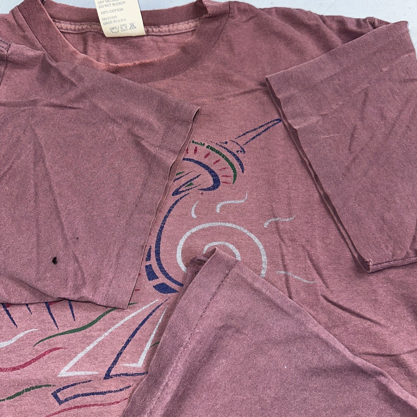 Seattle Washington Purple Maroon VTG T Shirt Single Stitch L Space Needle