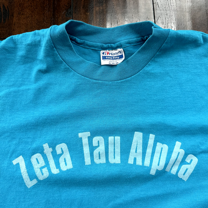 ZTA Vintage T Shirt Zeta Tau Alpha College School Univesirty 1980s Fraternity