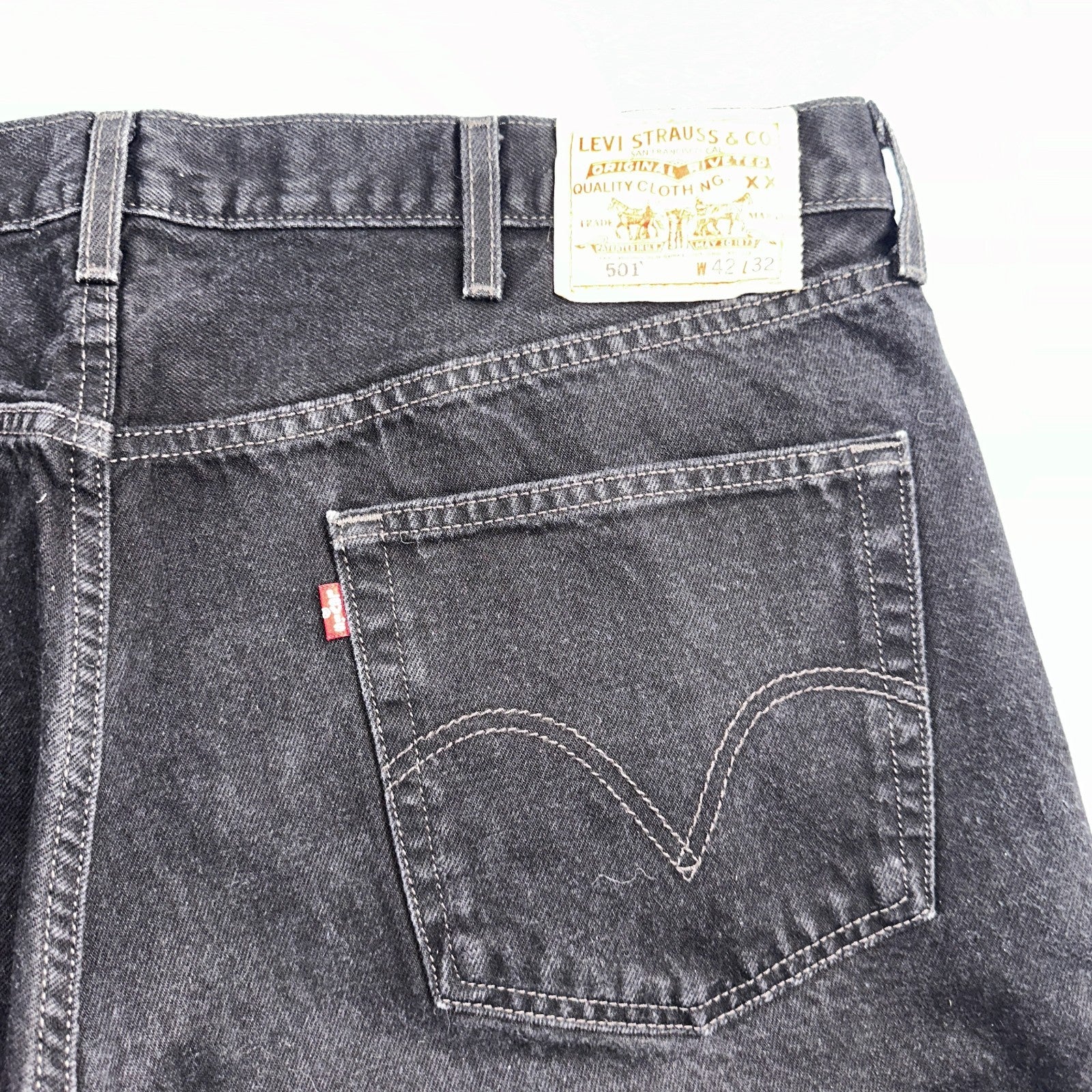 Levis 501 Vintage Y2K 90s XX Straight Leg Jeans Black Dark Wash 42x32 Act 41x31