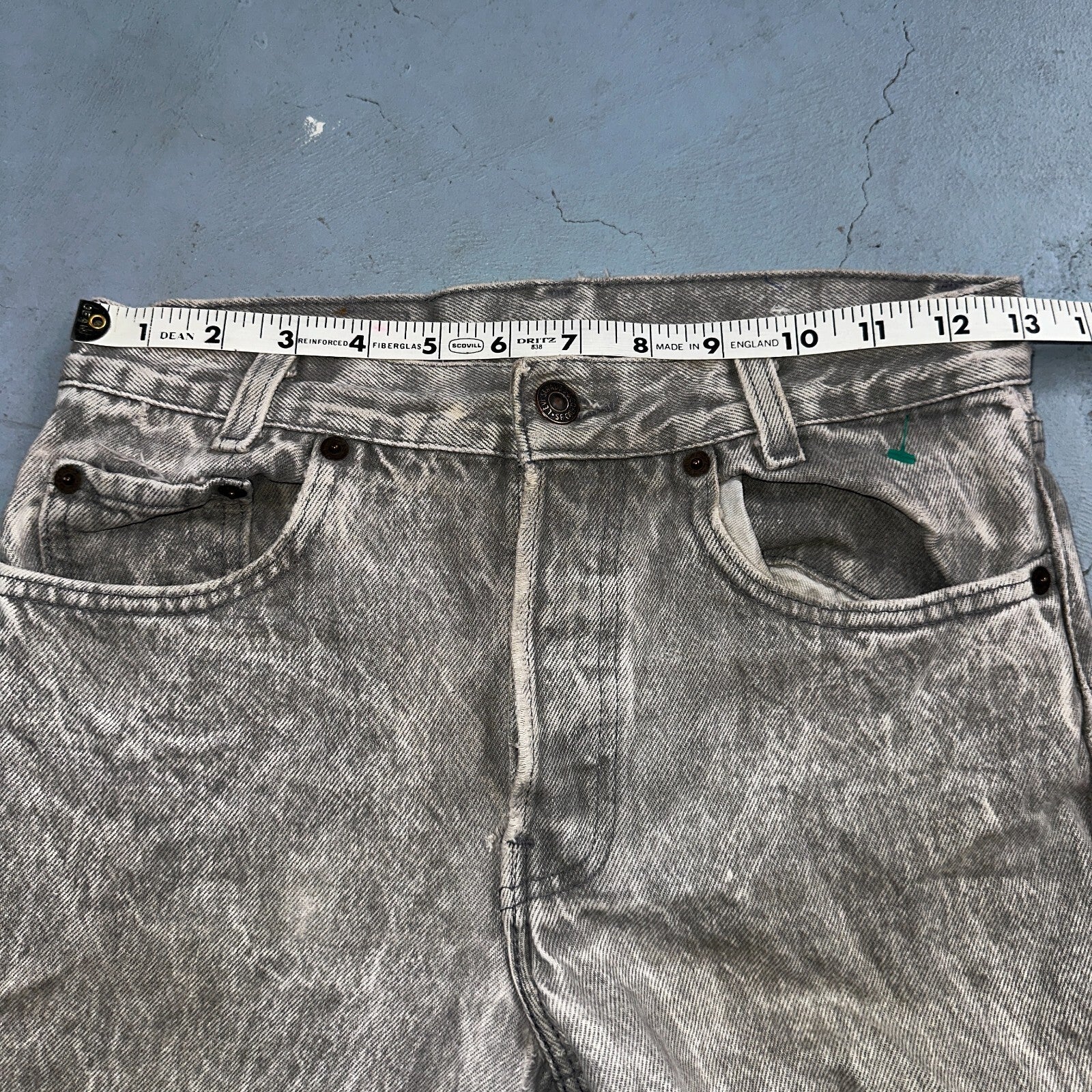 Levis 501 Vintage 80s USA XX Straight Leg Jeans Gray Acid Wash 27x32 Act 26x31