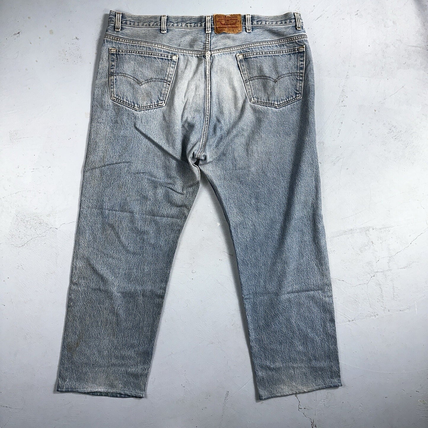 Levis 501 Vintage 90s USA XX Straight Leg Jeans 48x34 Light Wash Act 44x29