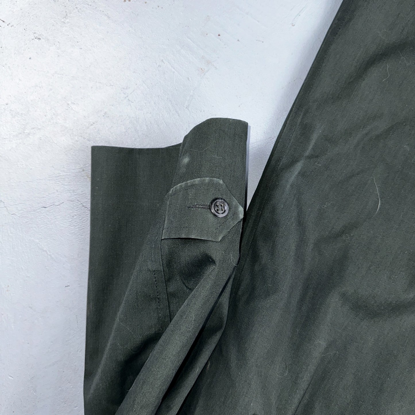 Aqaron Rain Trench Coat Mens 38 Short Green Long Sleeve Button Long Jacket