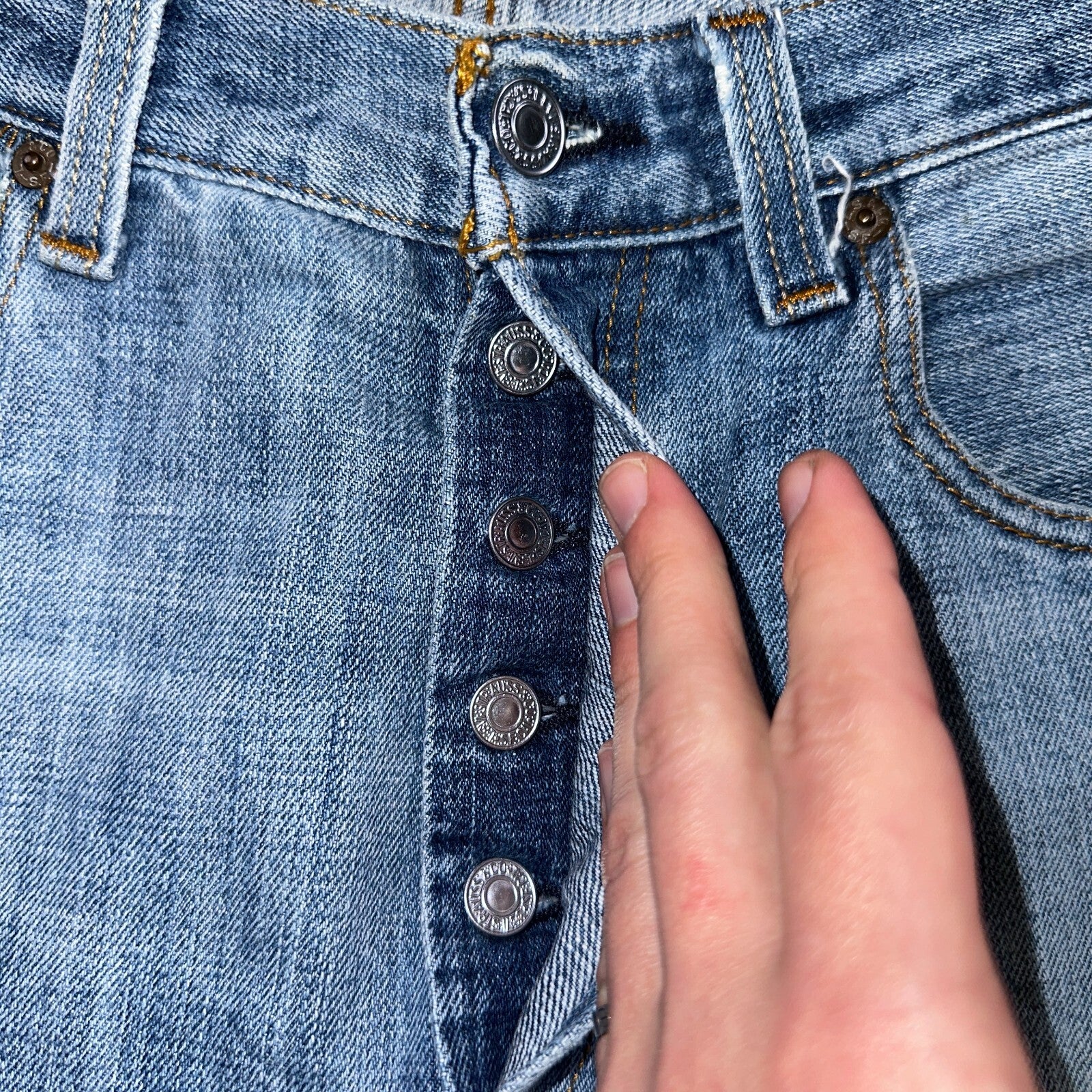 Levis 501 Vintage Y2K XX Straight Leg Jeans Blue Light Wash 34x34 Act 33x32