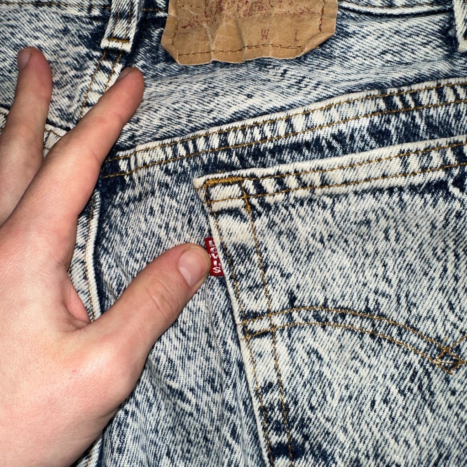 Levis 501 Vintage 80s USA XX Straight Leg Jeans Blue Acid Wash 30x34 Act 28x32