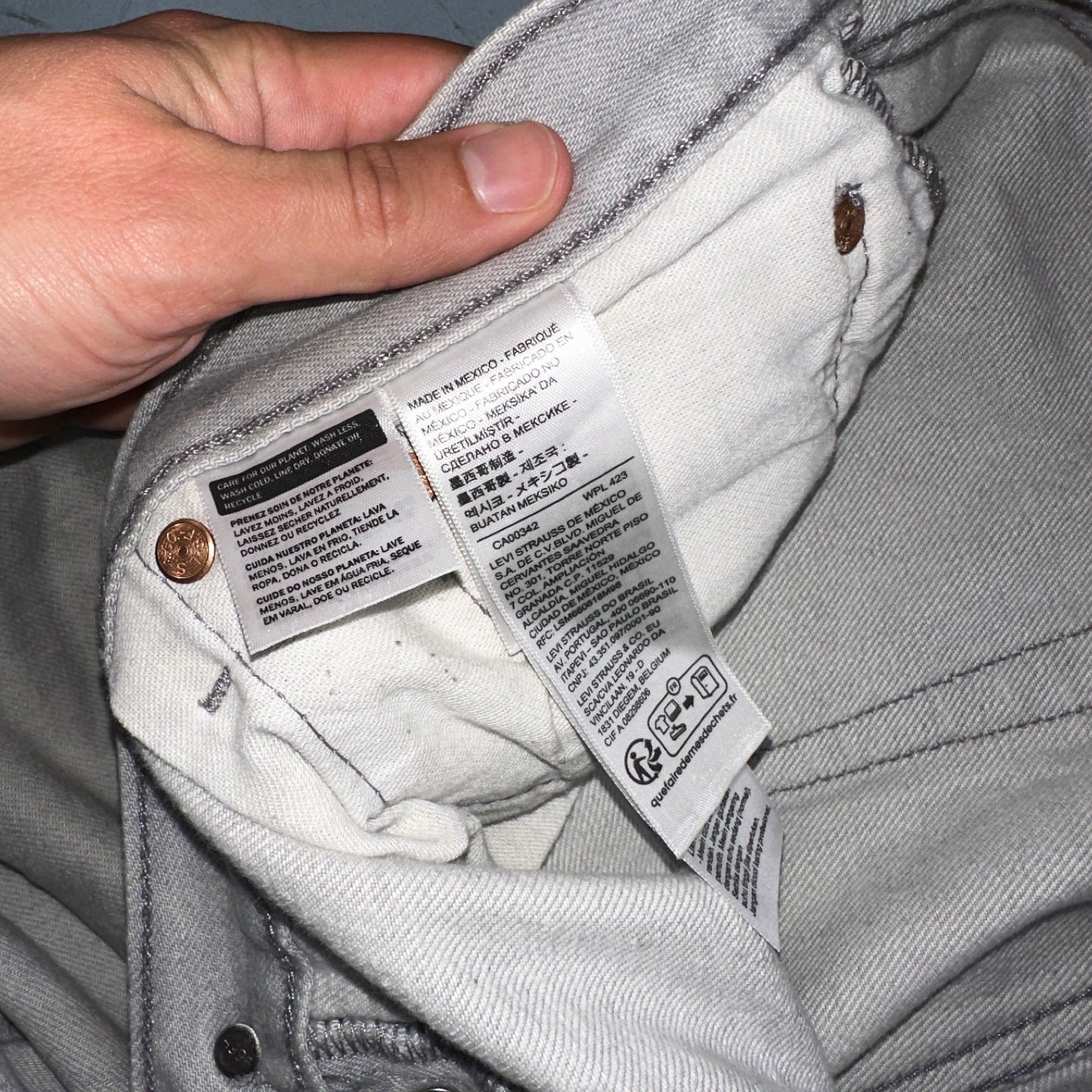 Levis 501 Vintage Y2K XX Straight Leg Jeans 40x30 Gray Wash 2000s Act 38x27