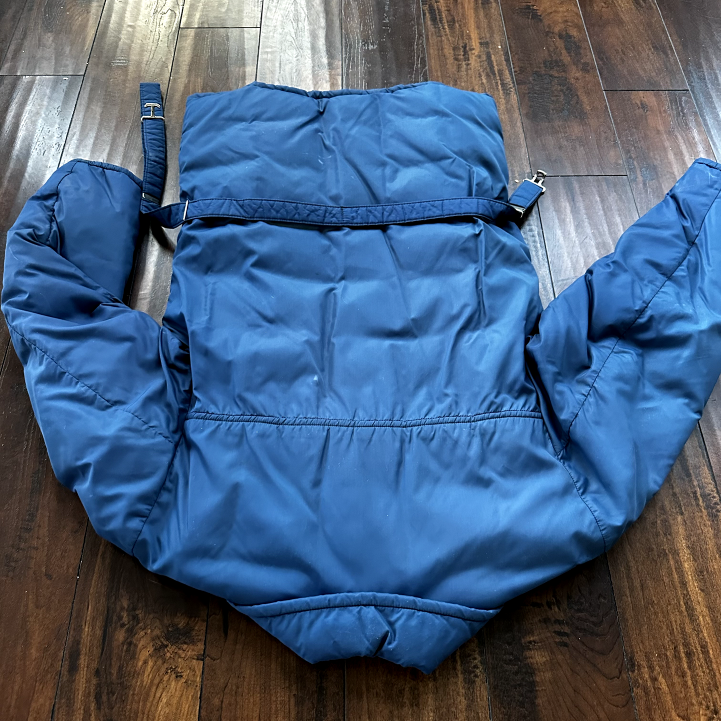 Vintage Tempco Goose Down Puffer Coat Mens S Blue Insulated Hooded Jacket