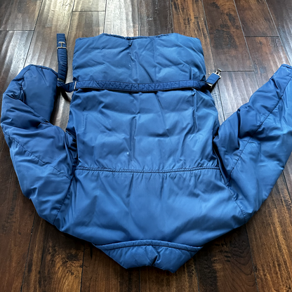 Vintage Tempco Goose Down Puffer Coat Mens S Blue Insulated Hooded Jacket