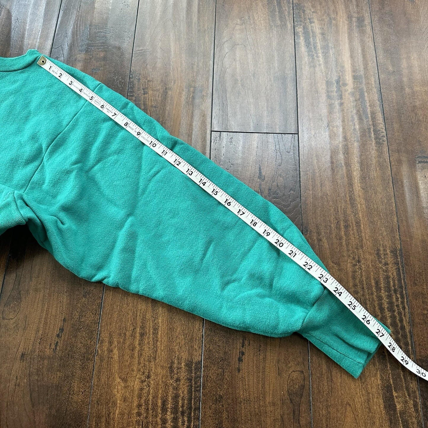 Vintage Champion 90s USA Teal Reverse Weave Sweatshirt Blank 70s Gusset Jumper