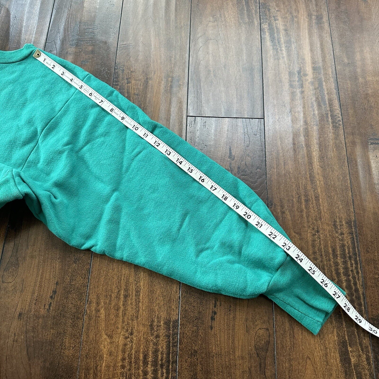 Vintage Champion 90s USA Teal Reverse Weave Sweatshirt Blank 70s Gusset Jumper