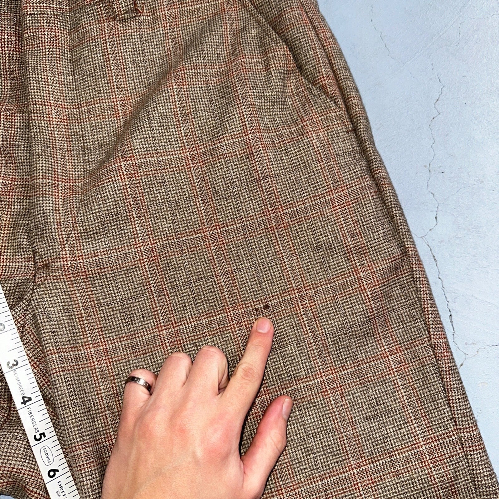 VTG Mens 3 PC Suit 42 Jacket Coat Pants Vest Plaid Rockabilly 70s 1970s Brown