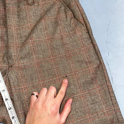 VTG Mens 3 PC Suit 42 Jacket Coat Pants Vest Plaid Rockabilly 70s 1970s Brown