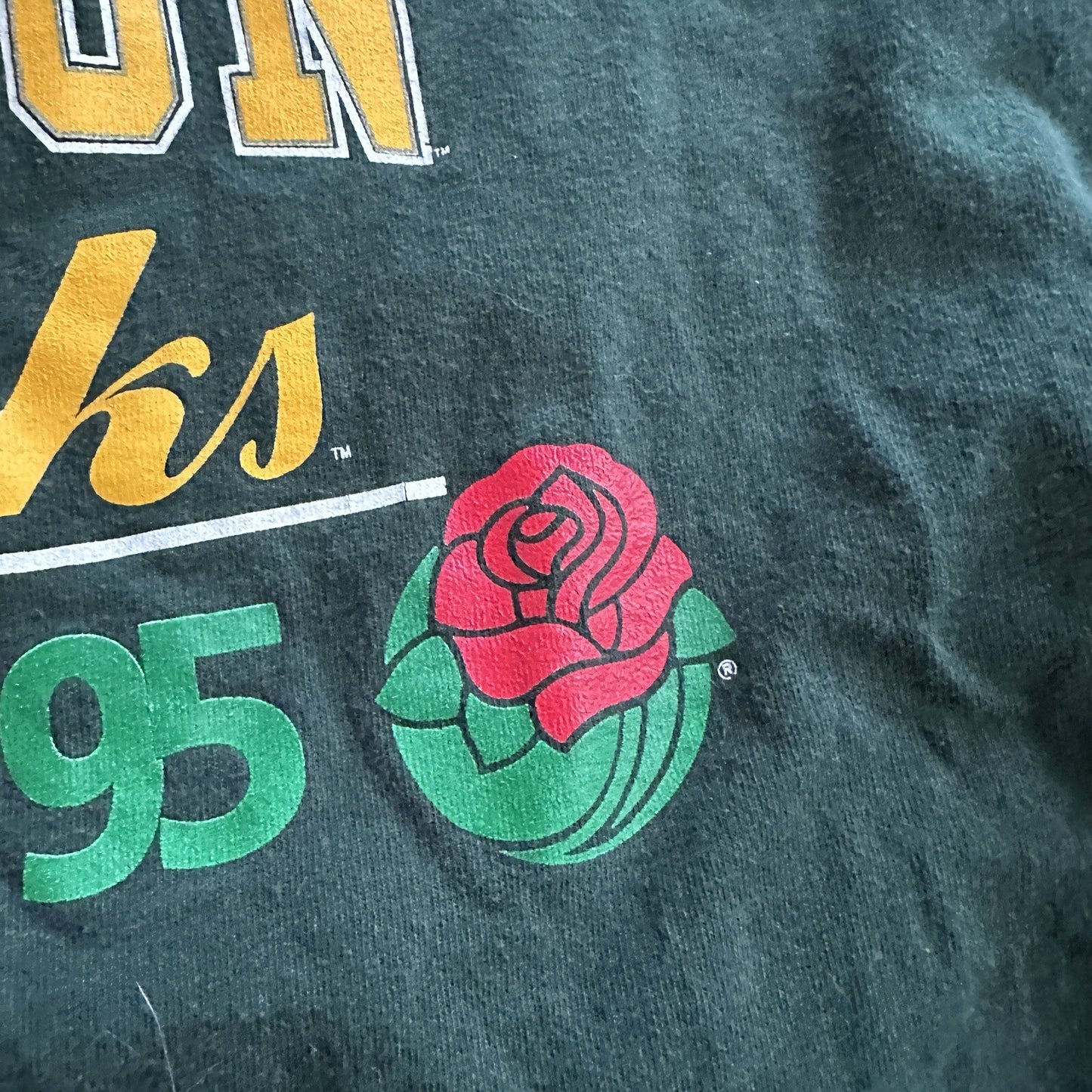 VTG Oregon Ducks Rosebowl 1995 T Shirt California Flea Market 90s Long Sleeve