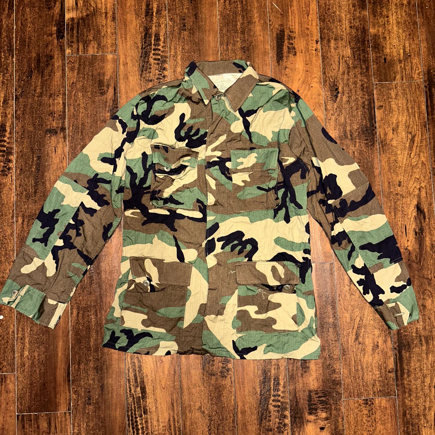 US Military Woodland Camo 90s Field Jacket Coat Cold Weather M X Long 1993 Sum