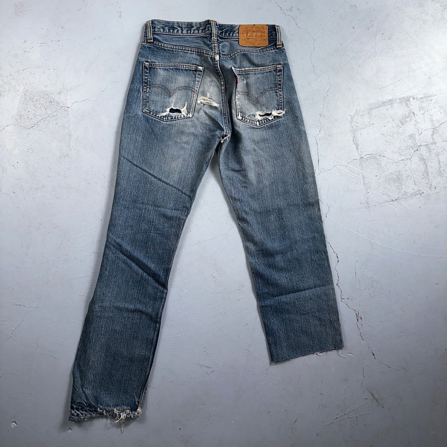 Levis 501 VTG 70s SS Redline Selvedge Jeans XX Thrashed 30x34 Act 28x29